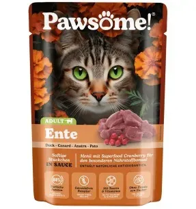 Pawsome! einekotike kassidele, pardiliha tükid kastmes, teraviljavaba kassikonserv