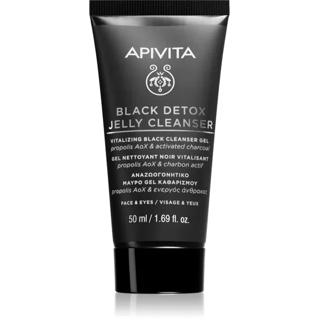 Apivita Cleansing Black Detox Jelly Cleanser Puhastav geel aktiivsöega 50 ml