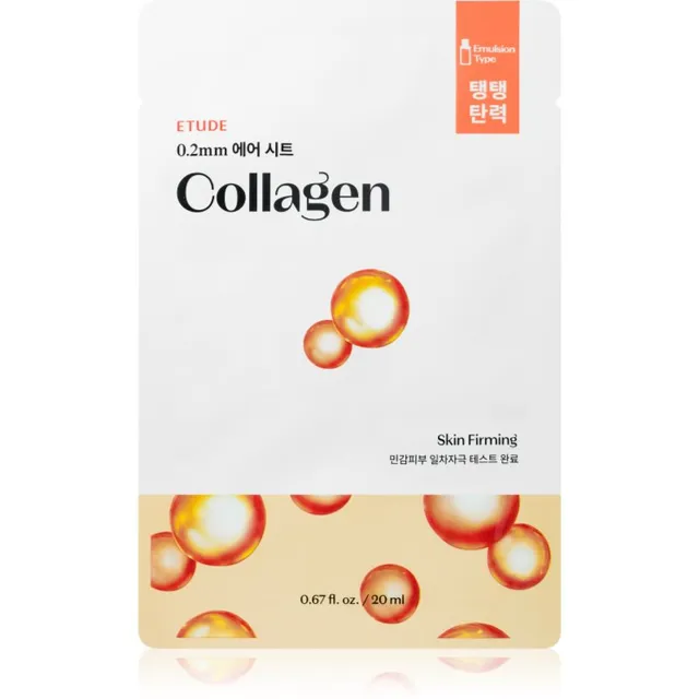 ETUDE 0.2 Therapy Air Mask Collagen Kortsudevastane riidemask naha niisutamiseks ja pinguldamiseks 20 ml