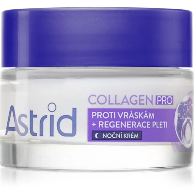 Astrid Collagen PRO Kõigi vananemismärkide vastane öökreem taastava toimega 50 ml