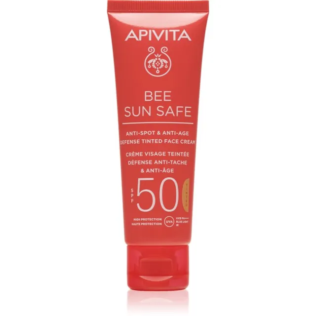Apivita Bee Sun Safe Anti-Spot and Anti-Age Tinted Face Cream SPF50 Tooniv kaitsekreem näole SPF 50 varjund Tinted 50 ml