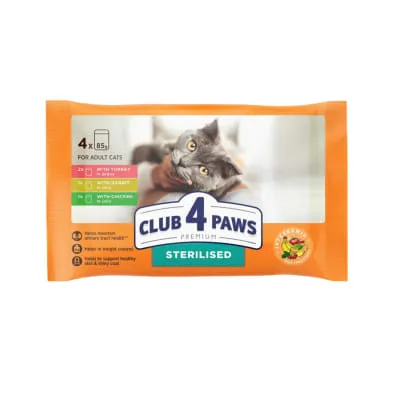 Kassit. kalk./küül. Club 4 Paws Premium 4x85g
