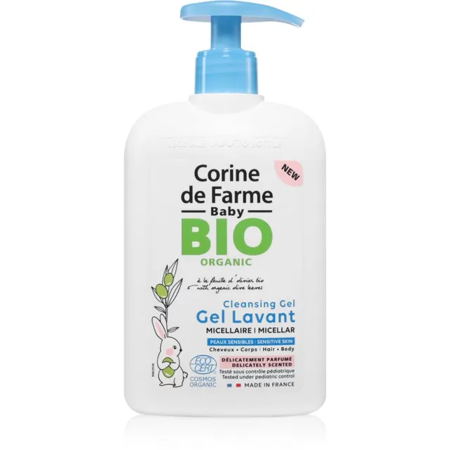 Corine de farme Baby BIO Cleansing Gel Mitsellaargeel kehale ja juustele lastele 500 ml