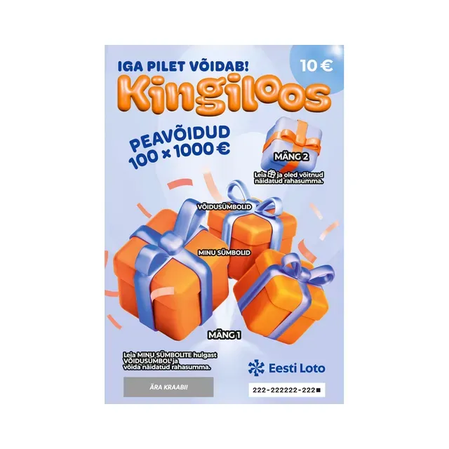 Eesti Loto Kiirloterii Kingiloos 12, 1 tk