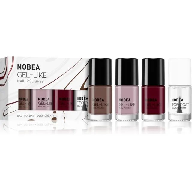 NOBEA Day-to-Day 4-Piece Gel-like Nail Polish set Küünelakikomplekt Deliciously deep dream