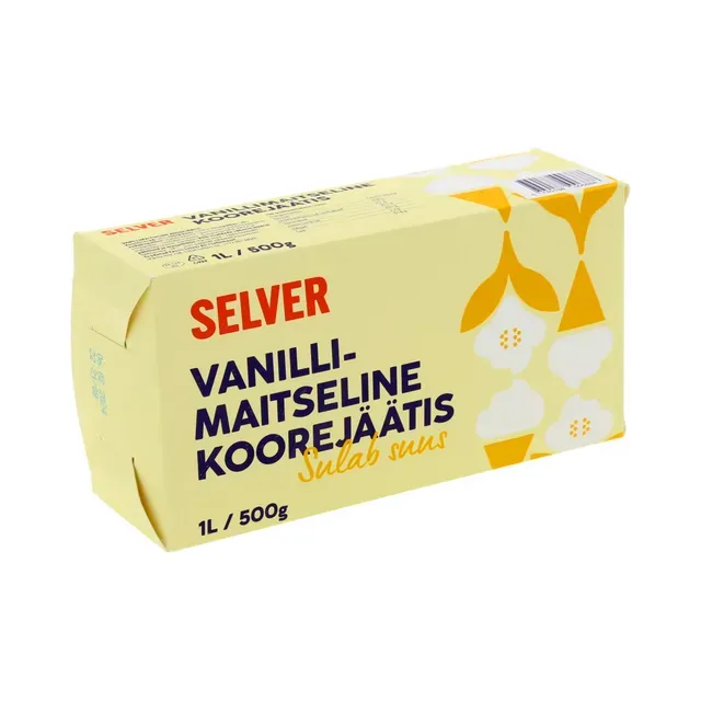 Vanillimaitseline koorejäätis, SELVER, 500 g