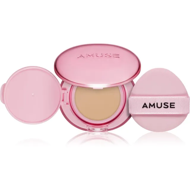 AMUSE Dew Power Vegan Cushion Kauapüsiv jumestuskreemikäsn kirgastava ja siluva efektiga varjund 03 Honey 15 g
