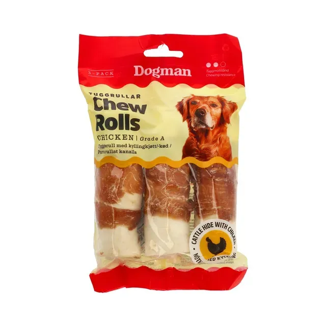 Täiendsööt. Koera närimiskont kanafileega 3tk, DOGMAN, 112g