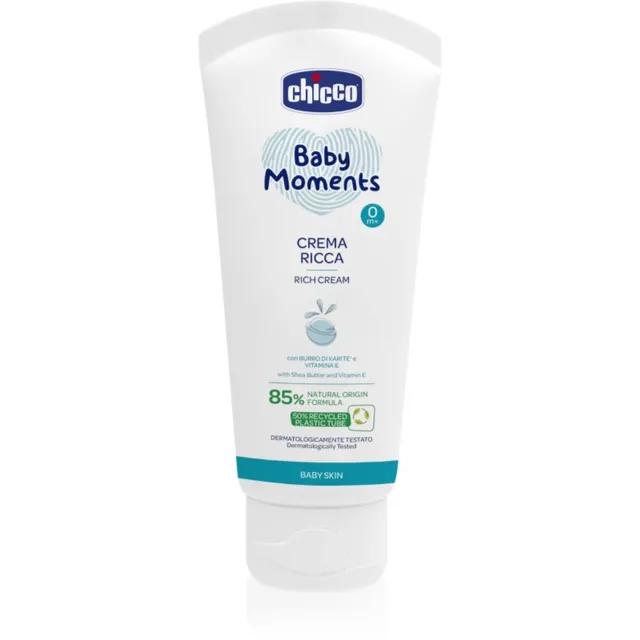 Chicco Baby Moments Rich Cream Toitev kreem lastele sünnist alates 0 m+ 100 ml