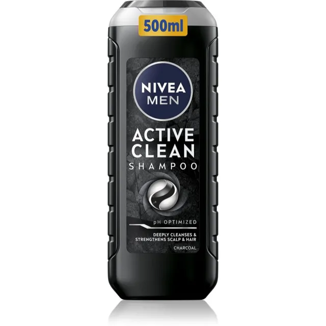 NIVEA MEN Active Clean Sügavpuhastav šampoon aktiivsöega 500 ml