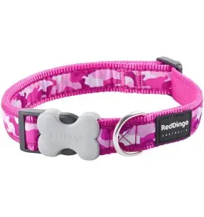Kaelarihm koerale, disainmustriga Camouflage Hot Pink (Red Dingo)
