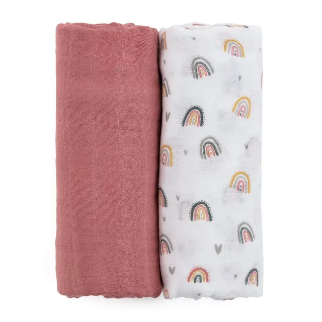 Petite&Mars Misty riidest mähkmed Rose Rainbows 120 x 120 cm 2 tk