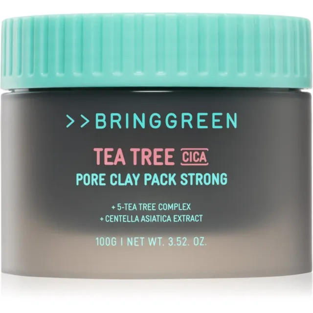 BRINGGREEN Tea Tree Cica Pore Clay Pack Strong Kreem-mask rasusele akne kalduvustega nahale 100 g