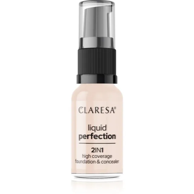 Claresa Liquid Perfection 2in1 Täielikult kattev jumestuskreem varjund 101 Light 18 g