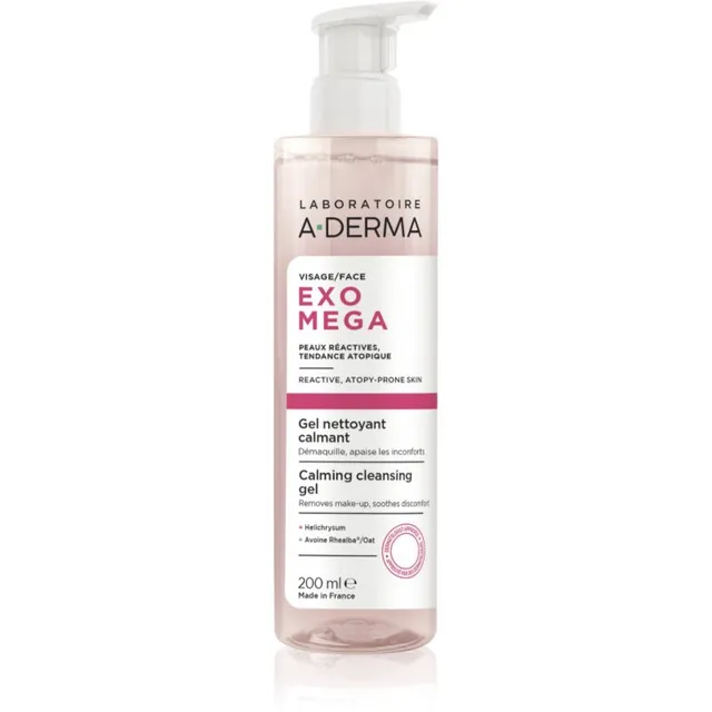 A-Derma Exomega Calming Cleansing Gel Silmameigi eemaldusgeel rahustavate efektidega 200 ml