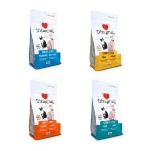 Disugual kana, tuunikala, kalkun, valge kala steriliseeritud kassitoidu komplekt 4tk x 300g