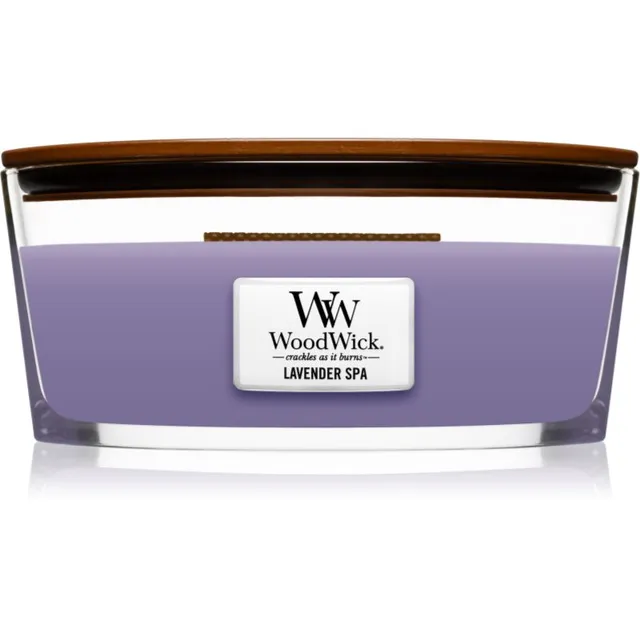 Woodwick Lavender Spa lõhnaküünal puidust taht (hearthwick) 453 g