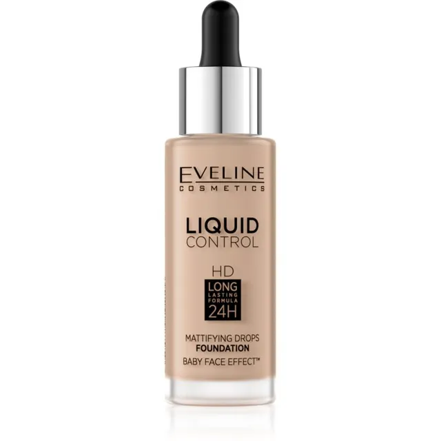 Eveline Cosmetics Liquid Control Vedel jumestuskreem pipetiga varjund 035 Natural Beige 32 ml