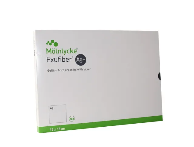 EXUFIBER AG+ 15X15CM N10 ANTIMIKROOBNE GEELISTUV HAAVASIDE