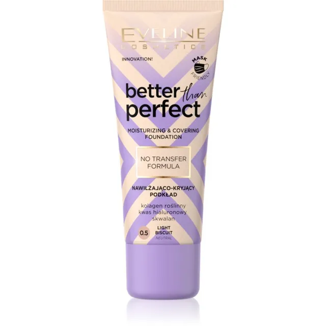 Eveline Cosmetics Better than Perfect Väga hea katvusega jumestuskreem niisutava toimega varjund 0.5 Light Biscuit Neutral 30 ml