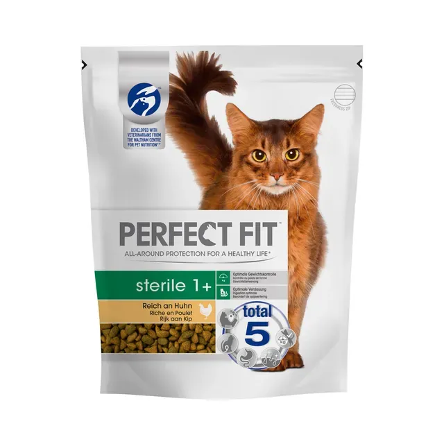Täistoit. Kuivtoit steriliseeritud kassidele rohke kanaga, PERFECT FIT, 1,4kg