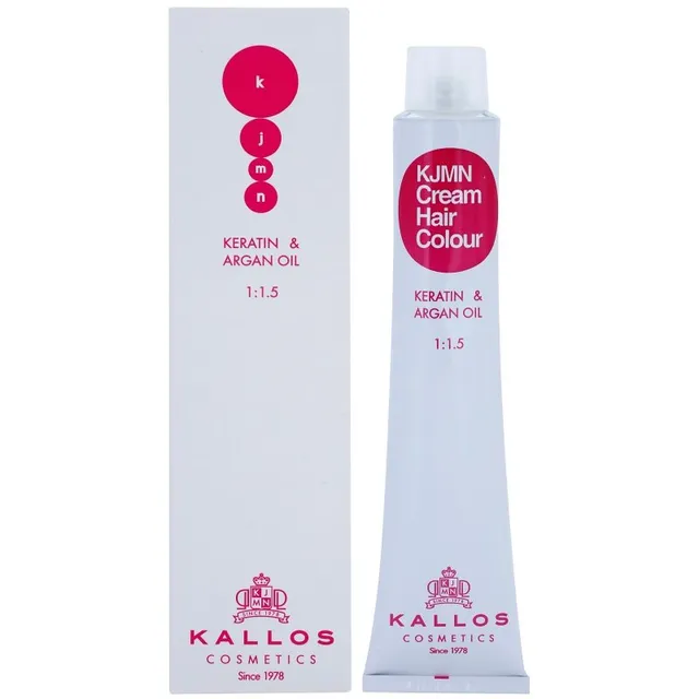 Kallos KJMN Professional Cream Hair Colour Keratin & Argan Oil Juuksevärv keratiini ja argaaniaõliga varjund 6.34 Dark Golden Copper Blond 100 ml