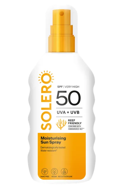 SOLERO PÄIKESEKAITSESPREI SPF50+ NIISUTAV 200ML
