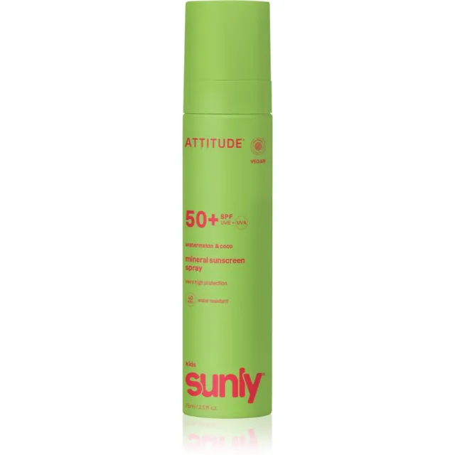 Attitude Sunly Kids Watermelon & Coco Pihustatav mineraalne pruunistaja SPF 50+ lastele 75 ml