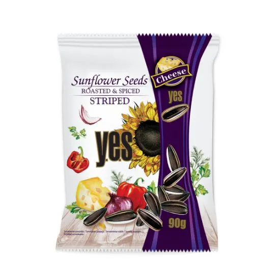 Y.E.S. röst. päevalilleseemned juustumaitsel. (triibul.) 90g