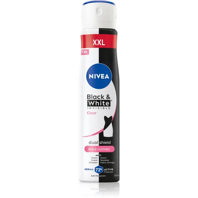 NIVEA Invisible Black & White Clear Antiperspirant pihustiga naistele 250 ml