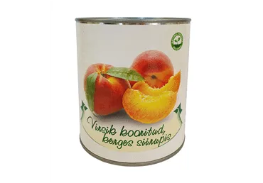 Koor.virsikud kerg.siirupis FRUCTO 820g