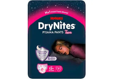 Püksmähk.HUGGIESDryN.girl48-60kg 13+ 9tk