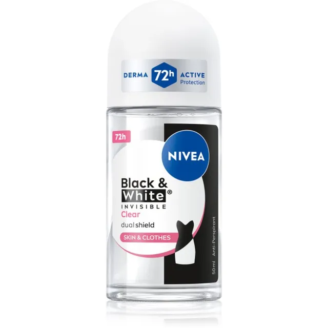 Nivea Invisible Black & White Clear Rulldeodorant-antiperspirant naistele 50 ml