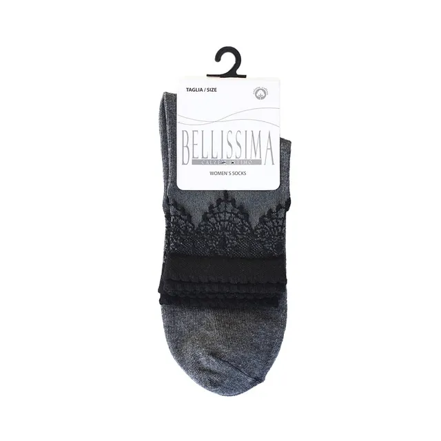 Naiste sokid B140 tumehall mustriga 39/42, BELLISSIMA, 1 paar