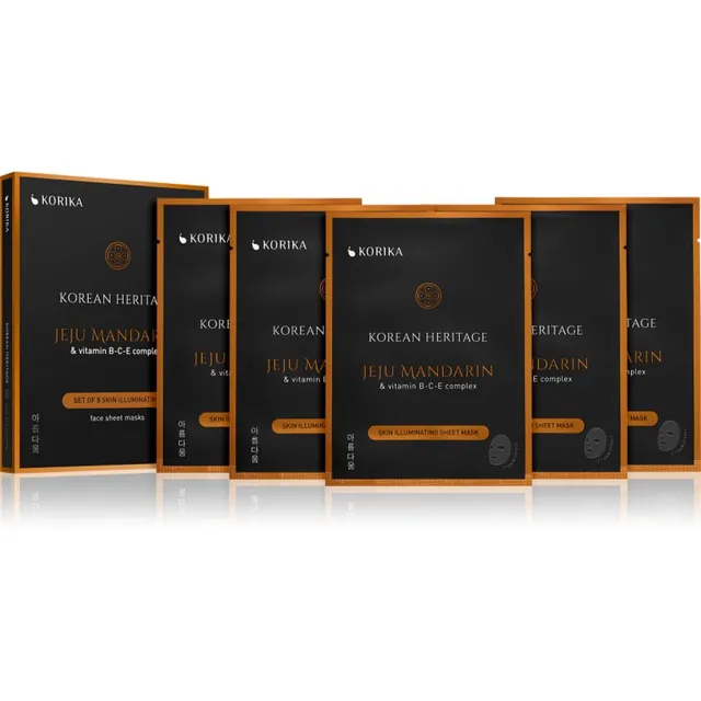 KORIKA Korean Heritage Set of 5 Skin Illuminating Face Sheet Masks näomask soodushinnaga sära andva efektiga