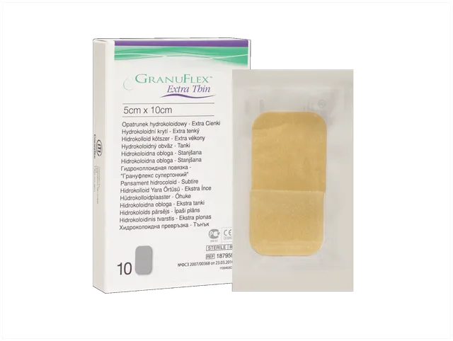 GRANUFLEX EXTRATHIN HÜDROKOLL. PLAASTER 5X10CM STERIILNE N10
