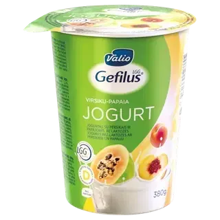 Jogurt virsik-papaia 2% laktoosivaba, VALIO GEFILUS, 380 g