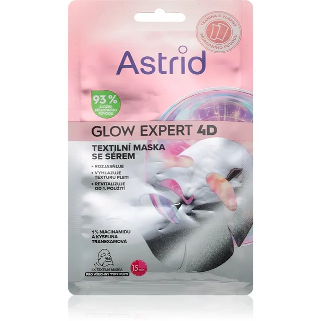 Astrid Glow Expert Lehtmask kirgastava ja siluva efektiga 1 tk