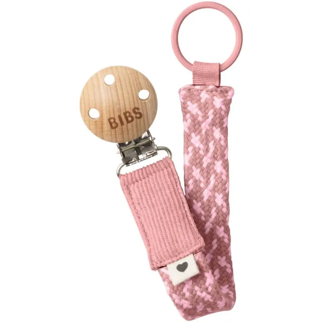 BIBS Paci Braid lutiklambrid Dusty Pink / Baby Pink 1 tk