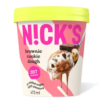 Jäätis Nick's Brownie Cookie Dough m.a. 473ml