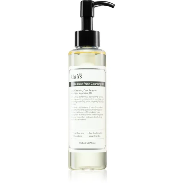Klairs Gentle Black Fresh Cleansing Oil Õrn puhastusõli rasusele nahale 150 ml
