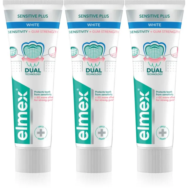Elmex Sensitivity + Gum Strenght Whitening Tundlik hambapasta 3x75 ml