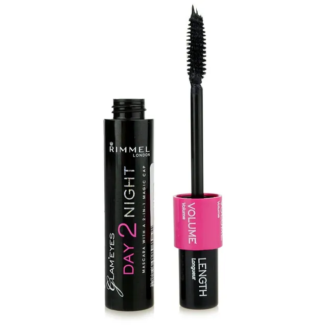 Rimmel Glam´ Eyes Day 2 Night Pikendav ja tihendav ripsmetušš kaks-ühes varjund 001 Black 9.5 ml