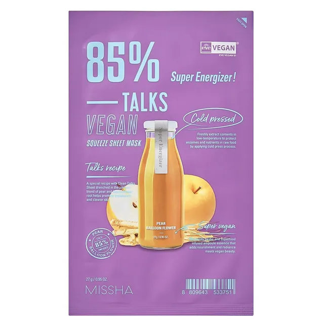 MISSHA Talks Vegan Squeeze Super Energizer Sheet Mask 27g