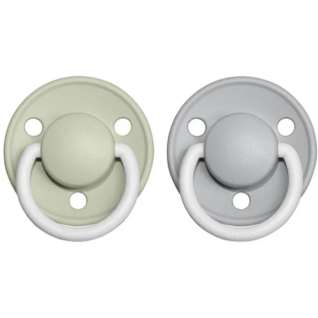 BIBS De Lux Natural Rubber Night Size 1: 0+ months lutt Sage / Cloud 2 tk