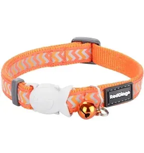 Kassi kaelarihm helkurmustriga Reflective Ziggy Orange (Red Dingo)