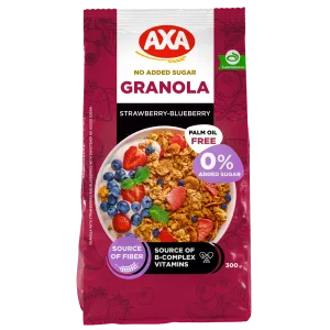 Maasika-mustika granola ilma lisatud suhkruta, AXA, 300 g