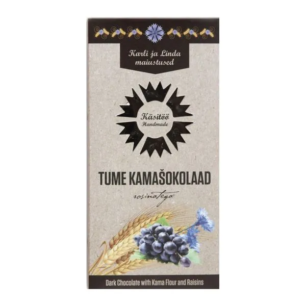 Tume kamašokolaad rosinatega 100g