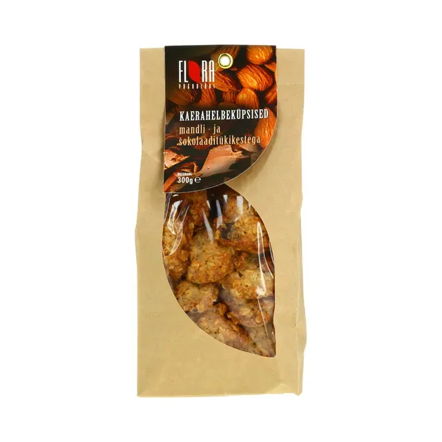 Kaerahelbeküpsised mandli ja šokolaaditükikestega, FLORA, 300 g