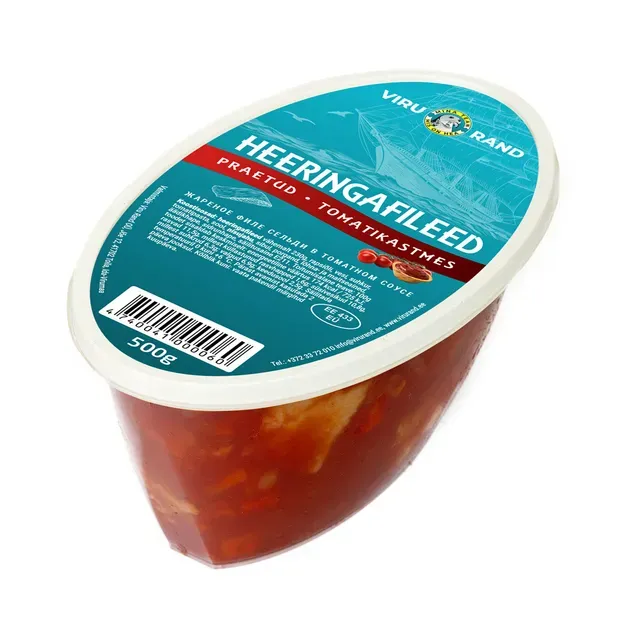 Praetud heeringafileed tomatikastmes, VIRU RAND OÜ, 500 g